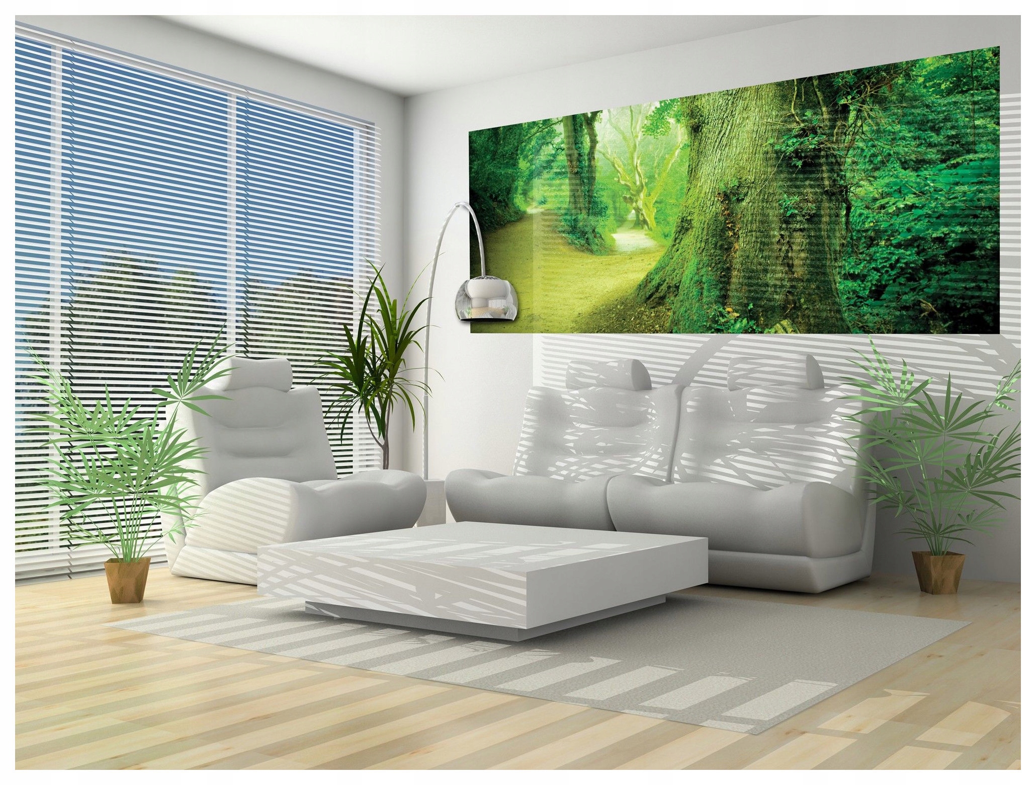 Fototapeta Zelená stezka v mlze lesa ráno klid 250x104 lepidlo