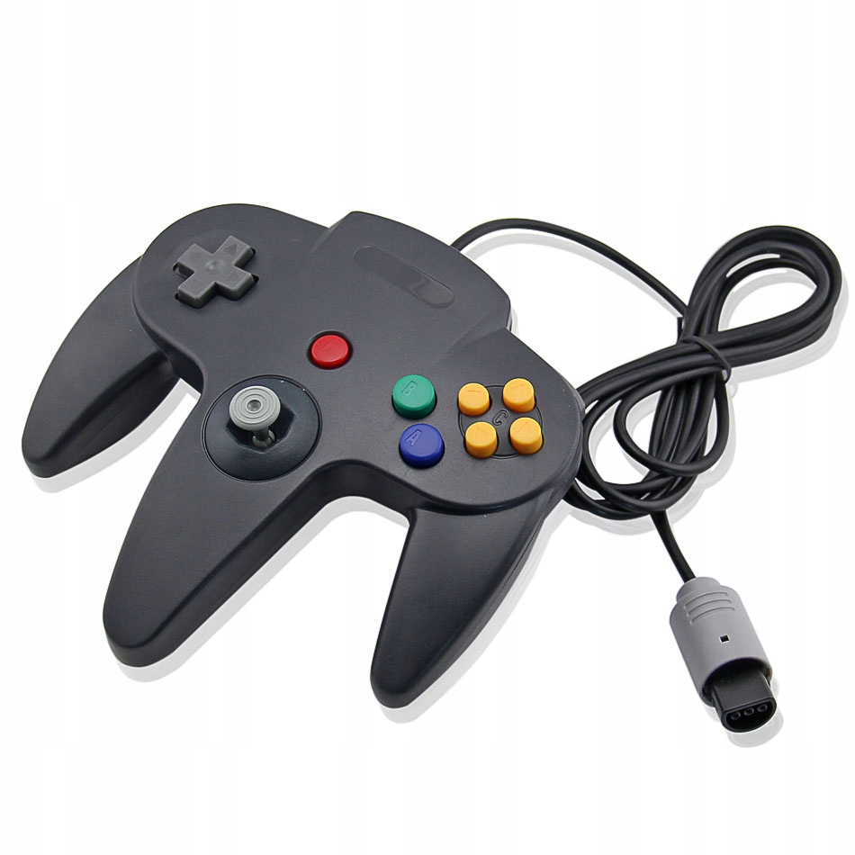 Retro gamepadový ovladač pro Joypad Nintendo 64 až N64 [Černý]
