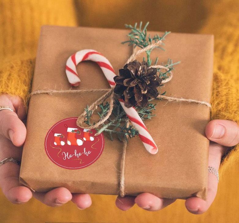 NAKLEJKI ŚWIĄTECZNE WESOŁYCH ŚWIĄT OZDOBNE NA PREZENTY ŚWIĘTA ZESTAW 24 SZT Typ naklejka