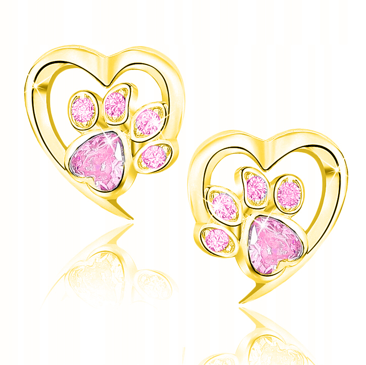 ZŁOTE KOLCZYKI 925 DLA DZIEWCZYNKI łapki SREBRO Stan opakowania oryginalne