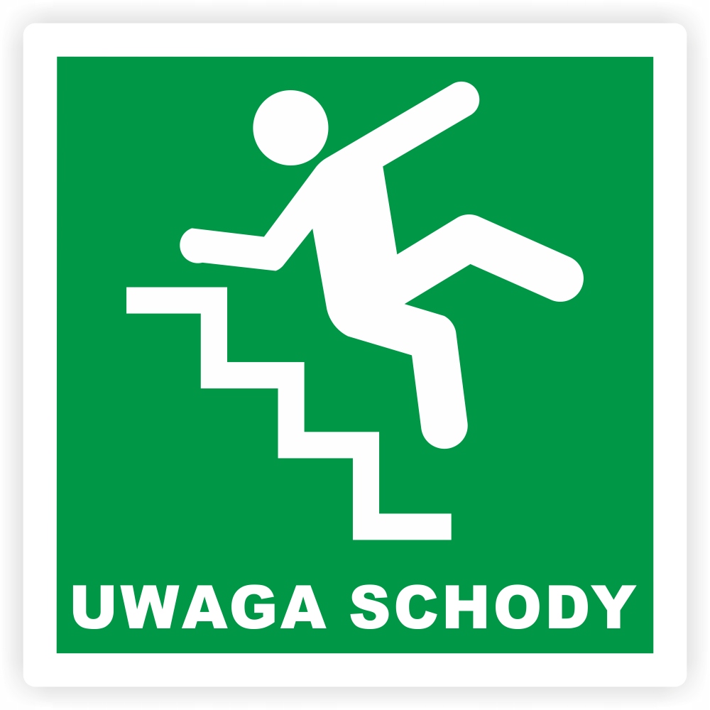 

Naklejka informacyjna Uwaga Schody 10 cm