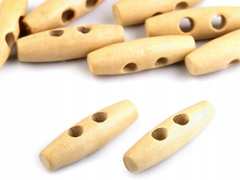 Guzik Drewniany Kołek 12 X 40 MM Naturalny Lakier