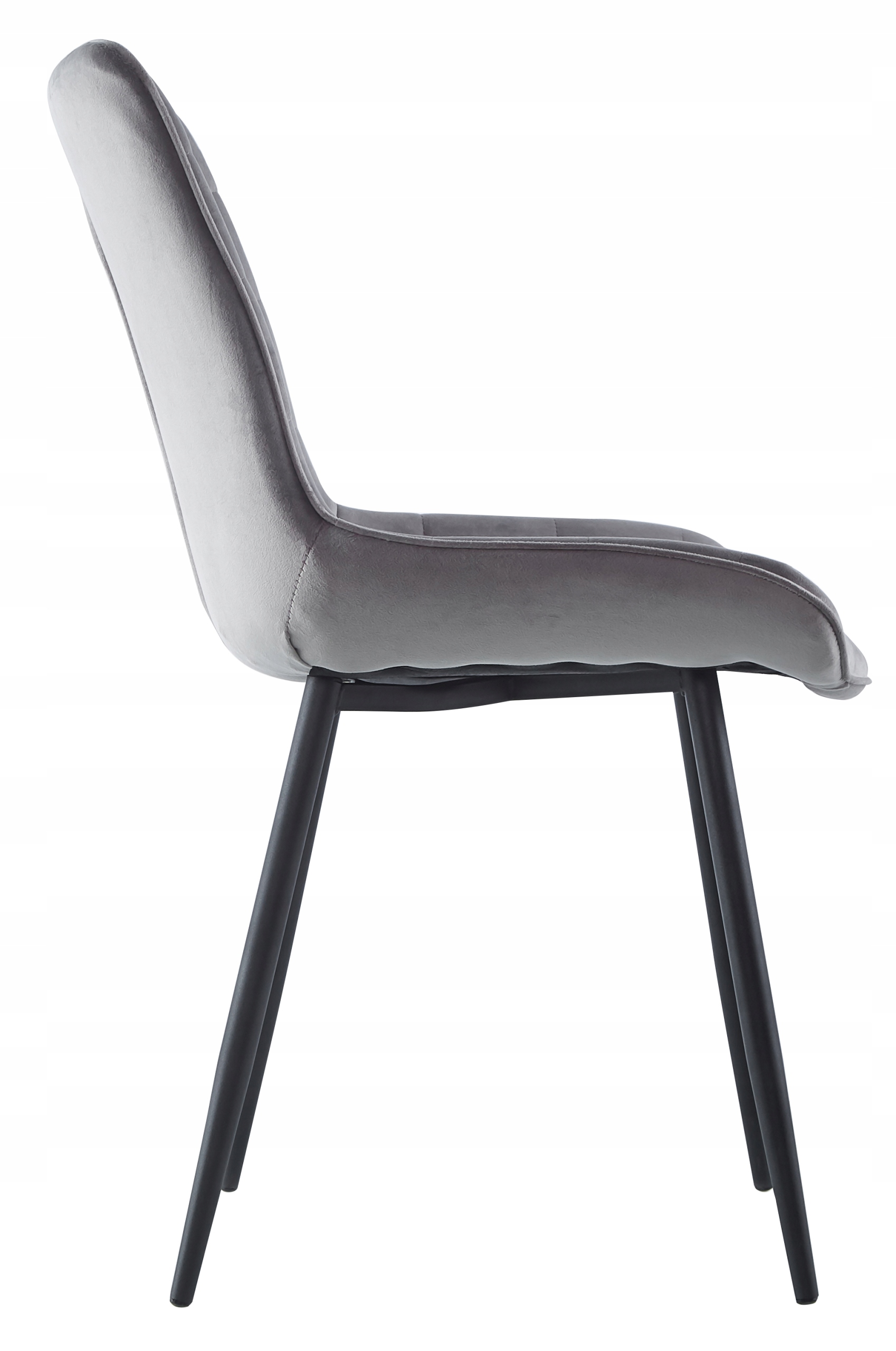 KRZESŁO TAPICEROWANE WELUROWE VELVET SZARE 017 Szerokość mebla 47 cm