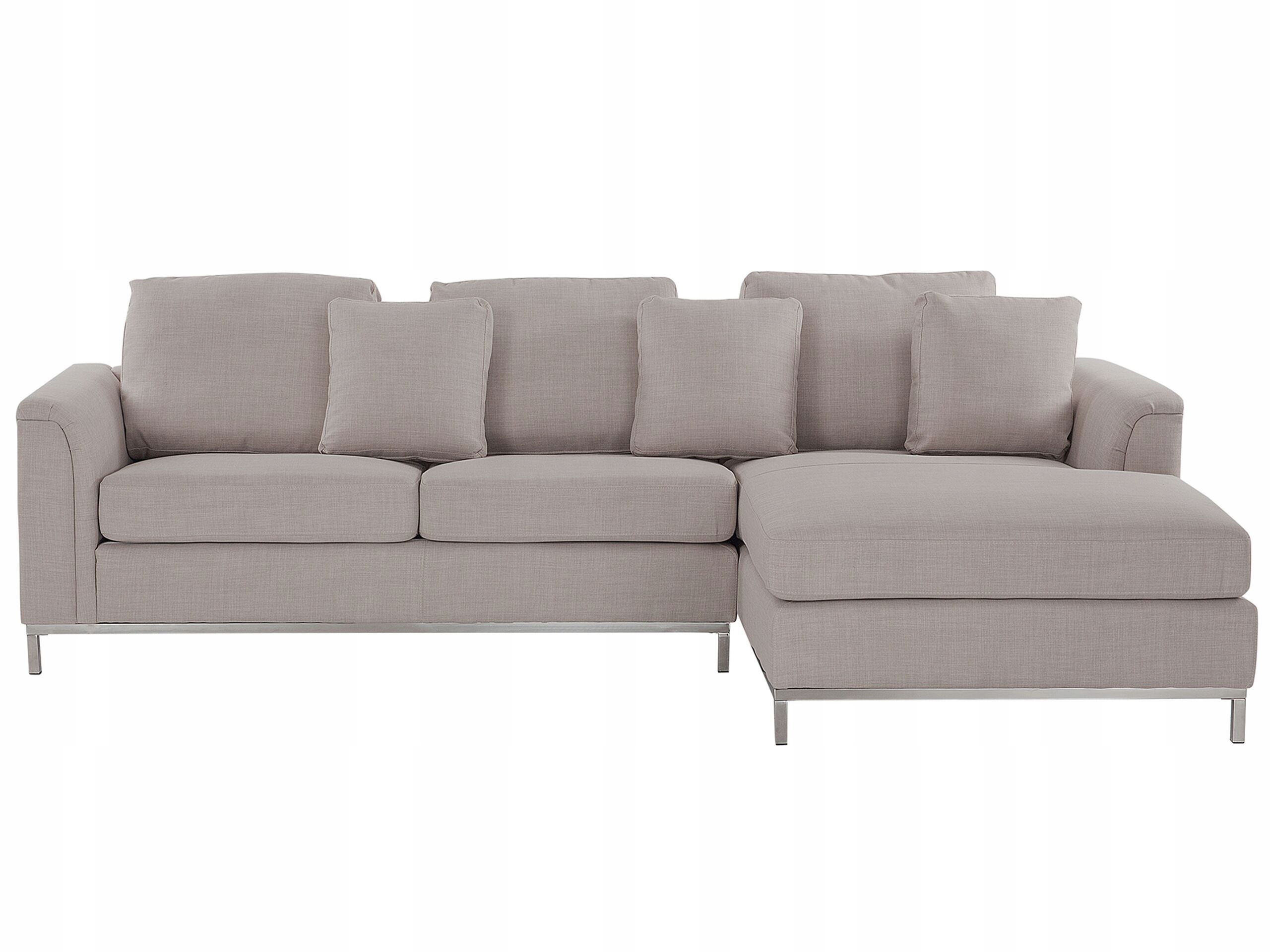 Narożnik sofa dla 4 osób tapicerowany beżowy