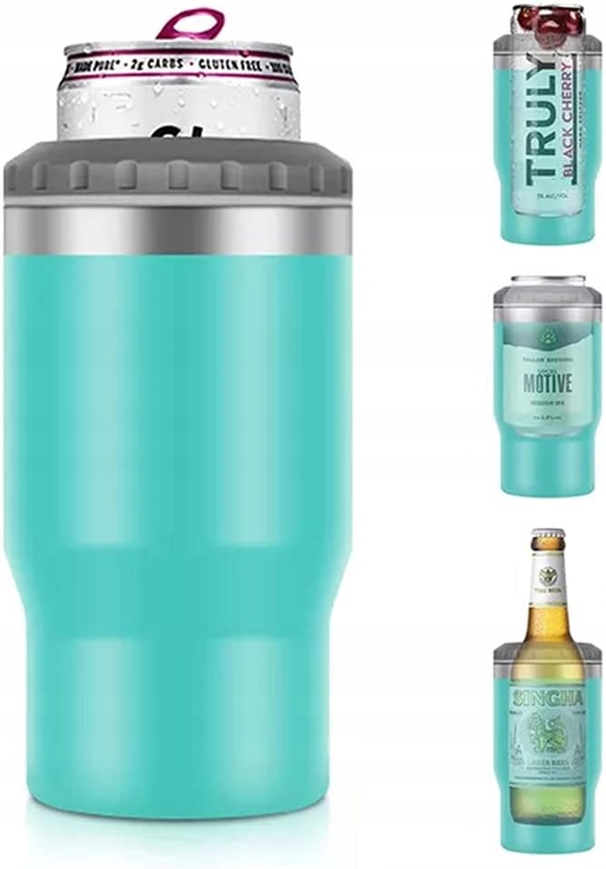 4w1 termiczny kubek izolator puszek i butelek 420 ml niebieski