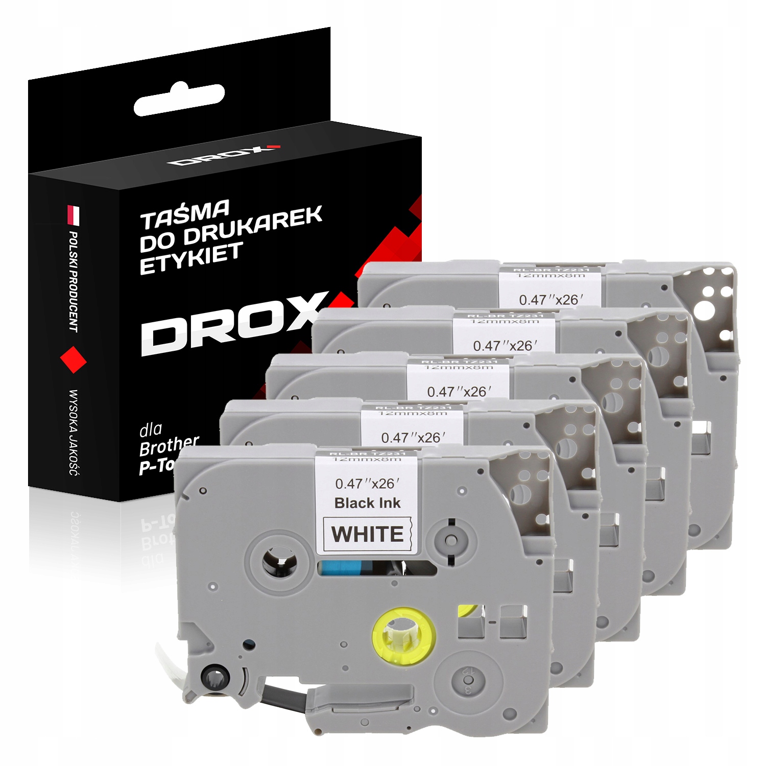 

5x Taśma do Brother Tze-231 Tze231 12mm H110 H107