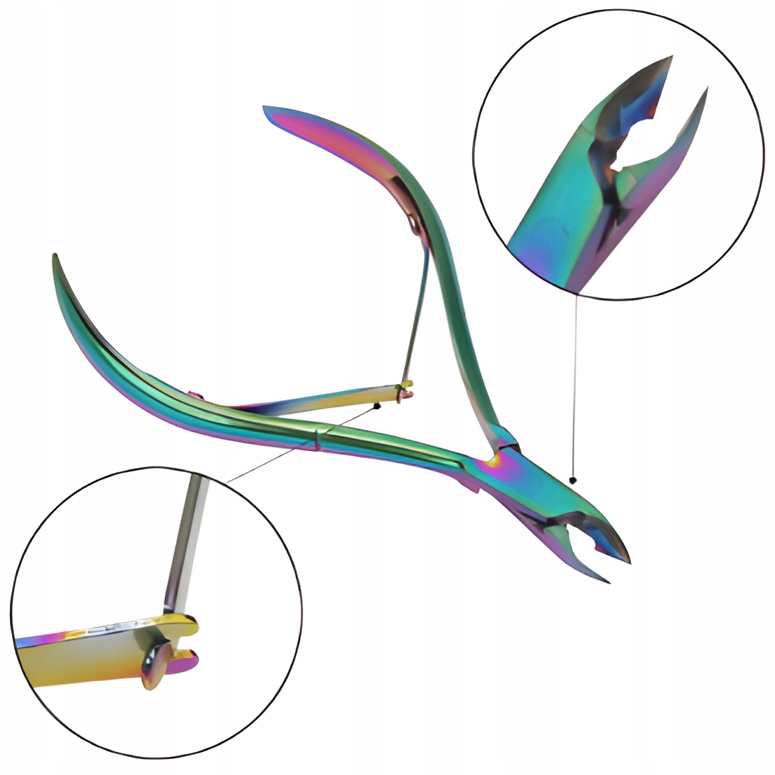 Cążki Do Skórek i Paznokci Ostre Stal Rainbow - 4 mm Marka inna marka