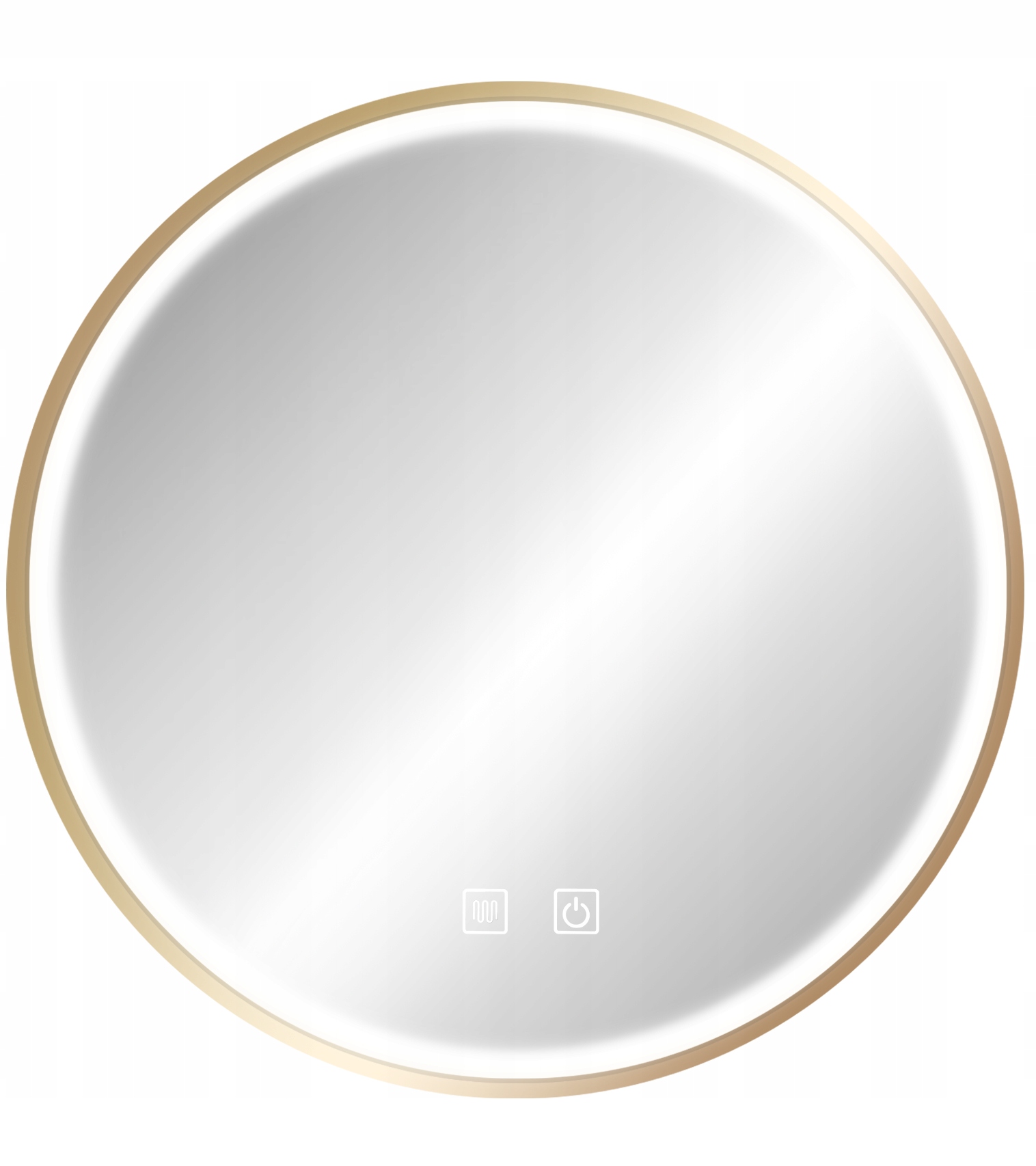 LUSTRO ŁAZIENKOWE ZŁOTA RAMA PODŚWIETLENIE LED OKRĄGŁE 70cm Marka Tutumi