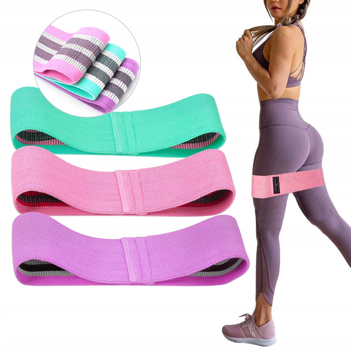 

Gumy Oporowe Do Ćwiczeń Zestaw 3 Sztuk Hip Band