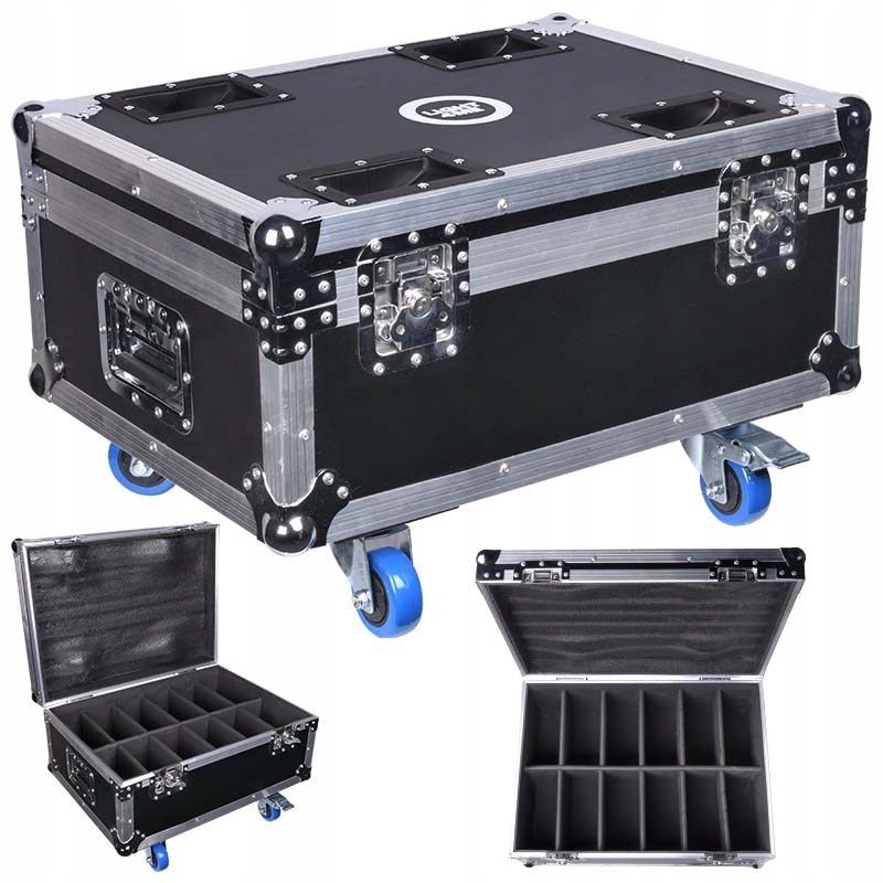 CASE4ME case na 12 sztuk Flat Par Led Slim kółka