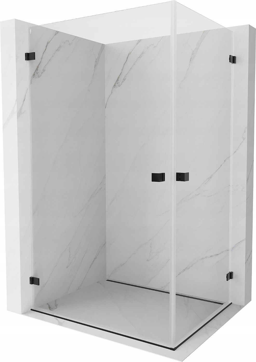 Mexen Lunar-B Duo sprchový kout 100x80 cm, černá, otevírací dveře