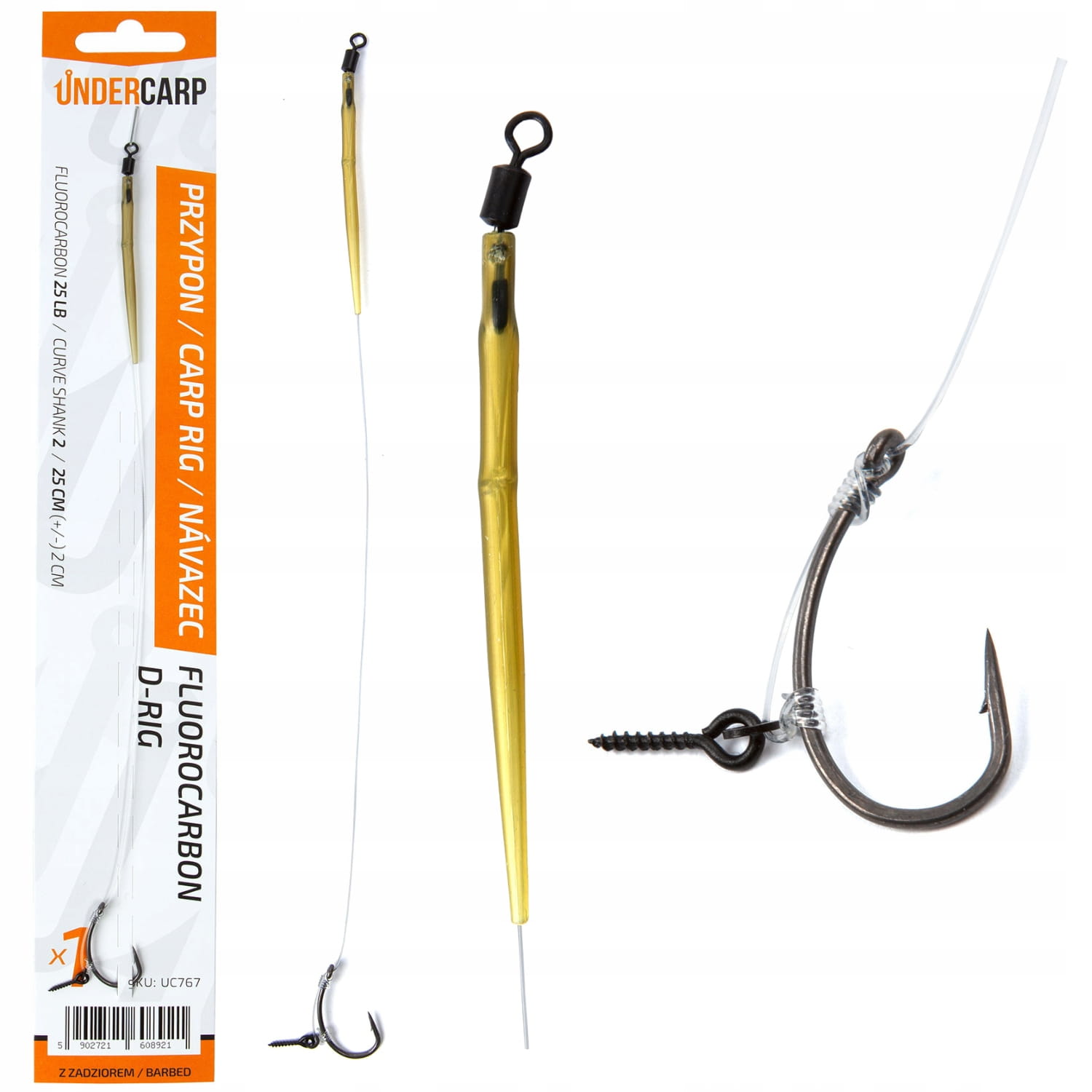 UnderCarp Przypon Karpiowy Fluorocarbon D-Rig roz. 2