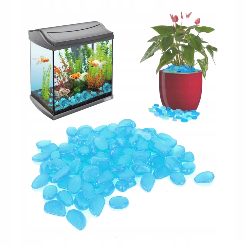 KAMIENIE ŚWIECĄCE FLUORESCENCYJNE KAMYKI 100SZT Stan opakowania oryginalne