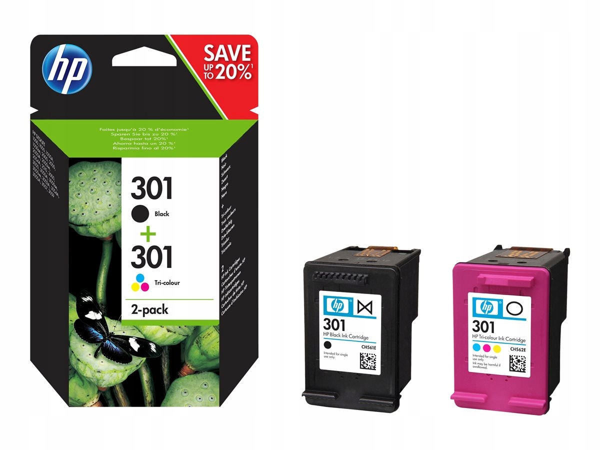 

Hp 301 komplet Tusze Oryginalne N9J72AE