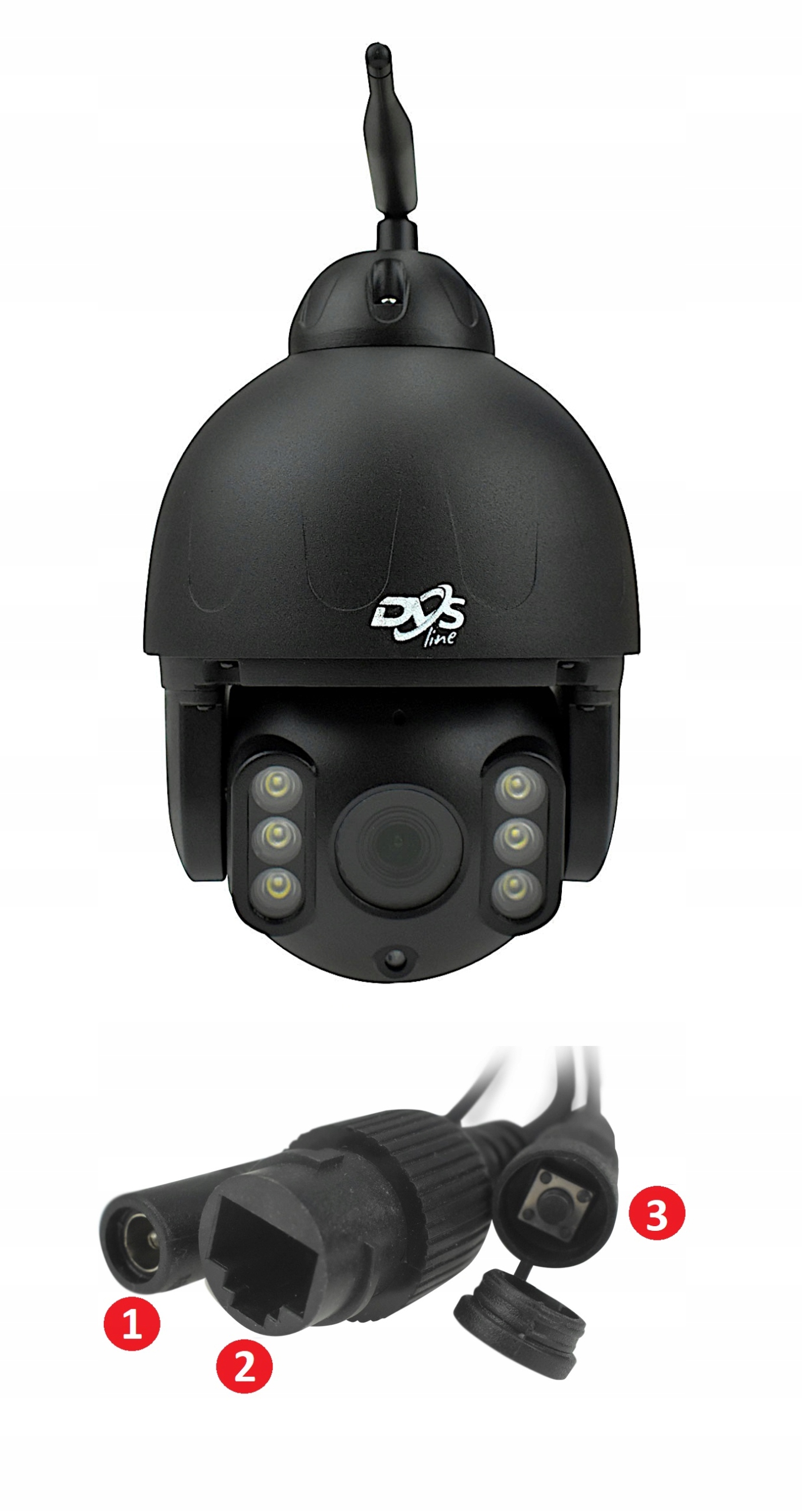 CZARNA ZEWNĘTRZNA KAMERA WIFI OBROTOWA BEZPRZEWODOWA 4K 8X ZOOM 8Mpx AUDIO Model DVS-SDIP802812E-IRWS