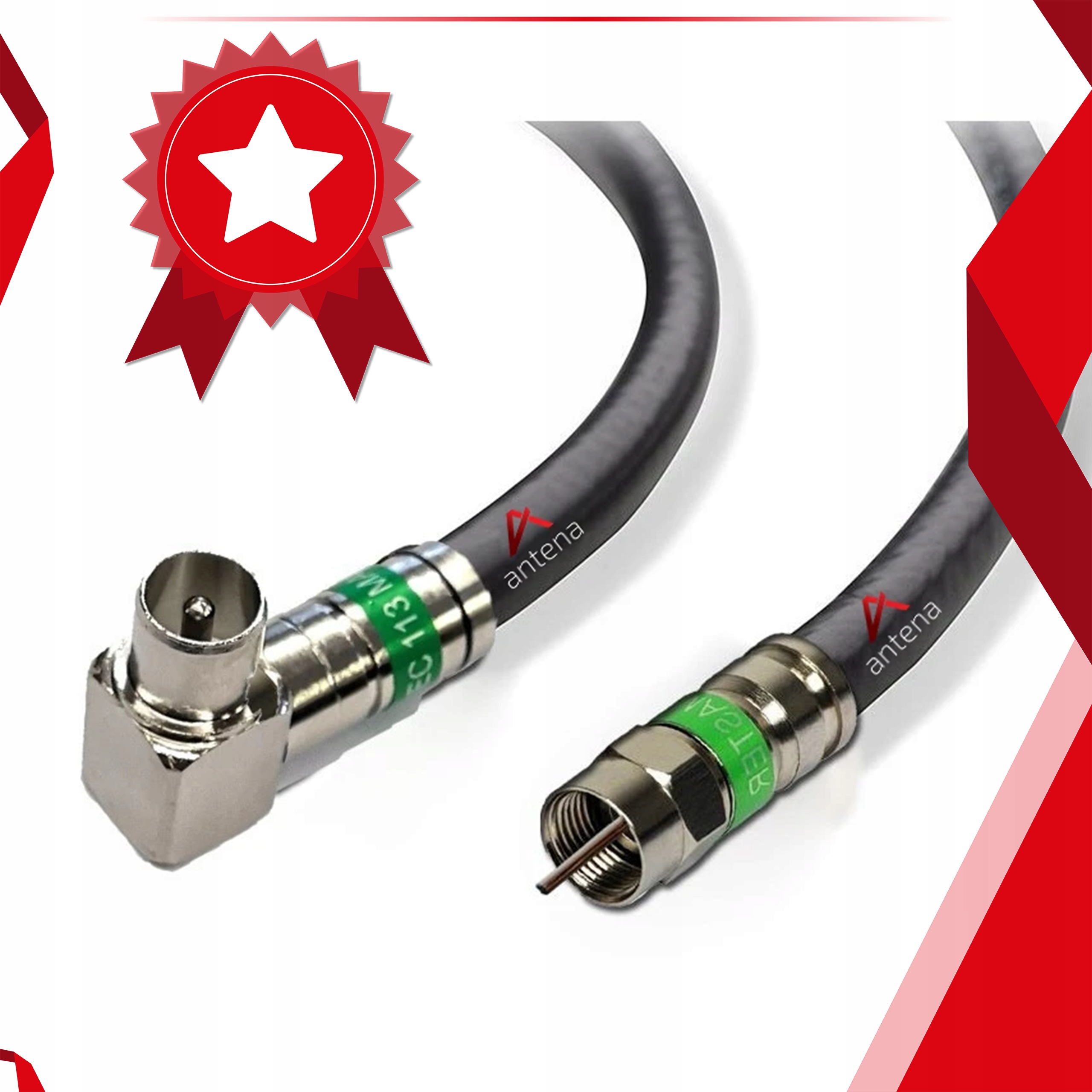 Kabel Wtyk F-Wtyk Antenowy Kątowy 6M Zewnętrzny Stan opakowania oryginalne