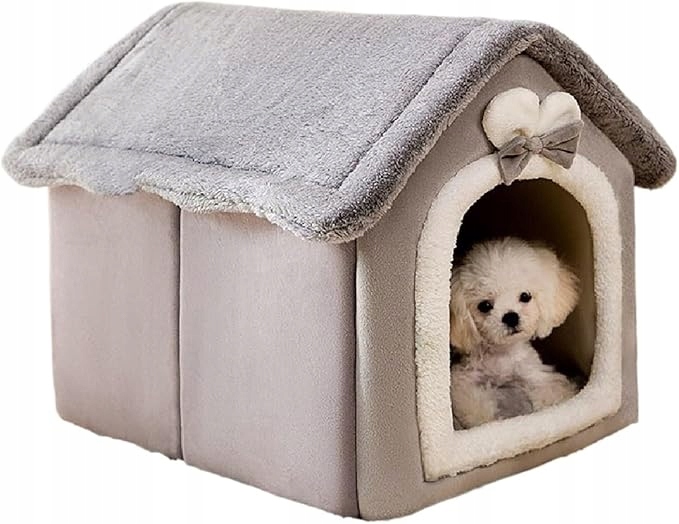 Levně Domeček Budka Pro Psa Kočku Plyšové Pohodlné Pelíšek Budka Měkké Potah