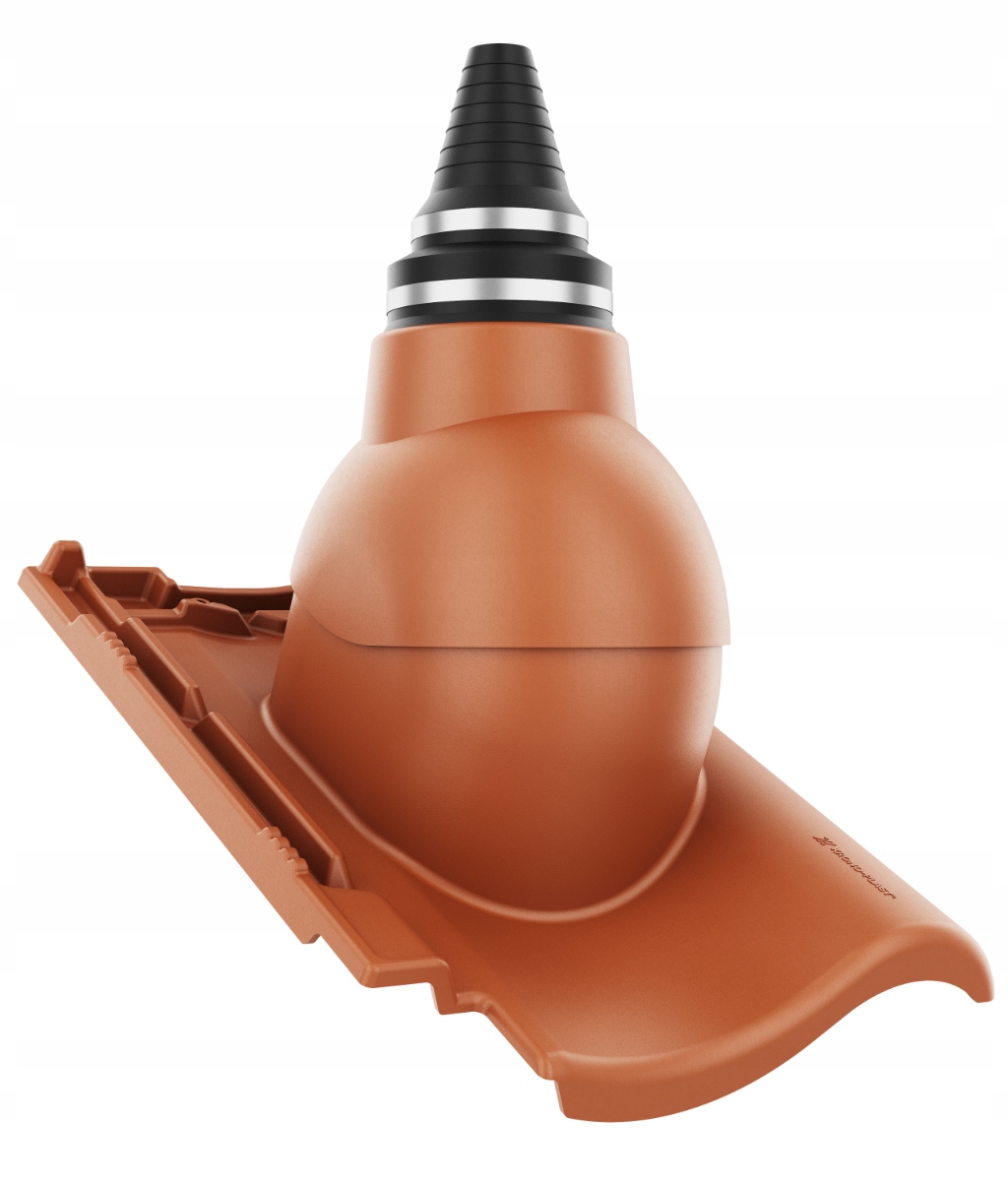 Anténní přechod těsného střešního průchodu Roben Milano Červený Natural