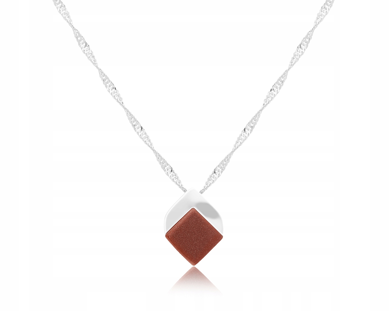 Stříbrný náhrdelník s pískem pouště pro ženy Stříbro pr.925 délka 50 cm