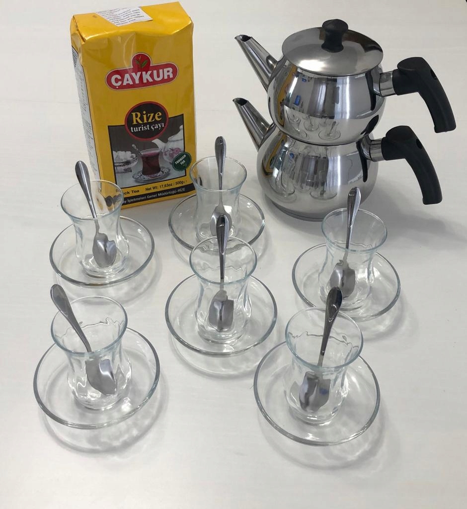 Zestaw do parzenia herbaty po turecku czajnik