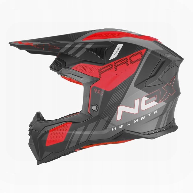 Nox Prilba Off Road Cross N634 Storm Farba Čierna Matná/červená Veľkosť S ()