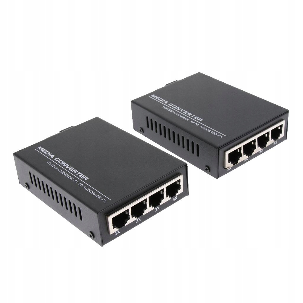 Konwerter mediów Ethernet 2x1000M Światłowód jednomodowy