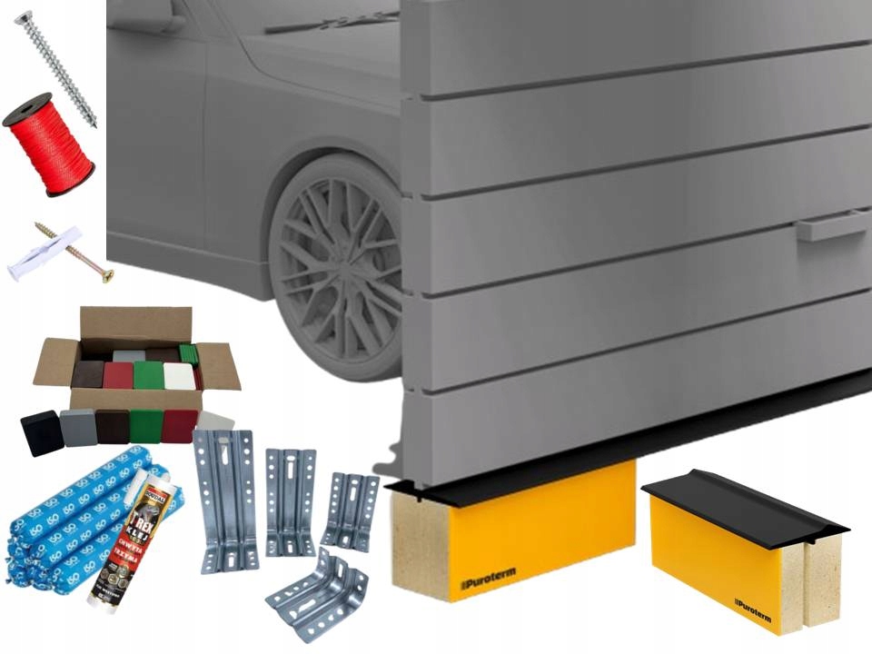Zestaw Puroterm Heavy h-27cm Podwalina Ciepły Próg Bramy Garażowe 5,4mb