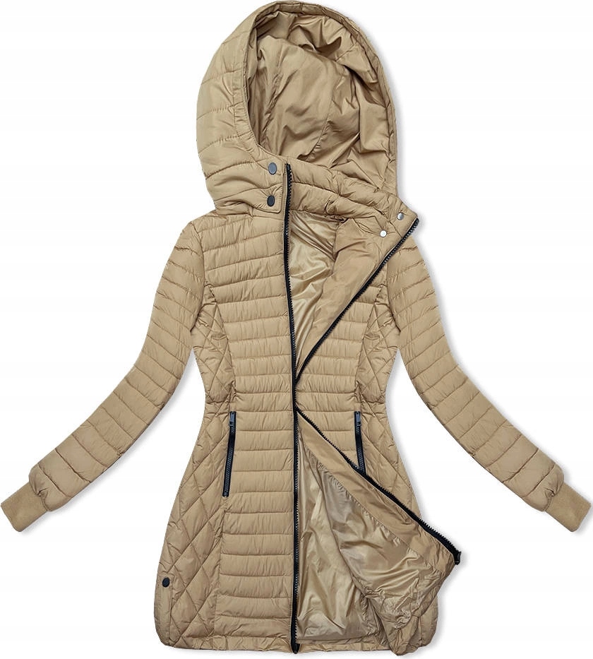 Pikovaná Bunda Kapuce 2M-017 Písková XL (42)