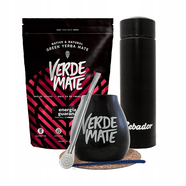 Zestaw Yerba Mate Verde Mate Energia Guarana Termos Led Tykwa Bombilla 500g