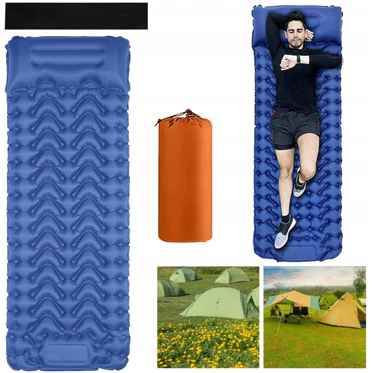 40D Tpu turistická podložka s vestavěným polštářem 30s, voděodolná