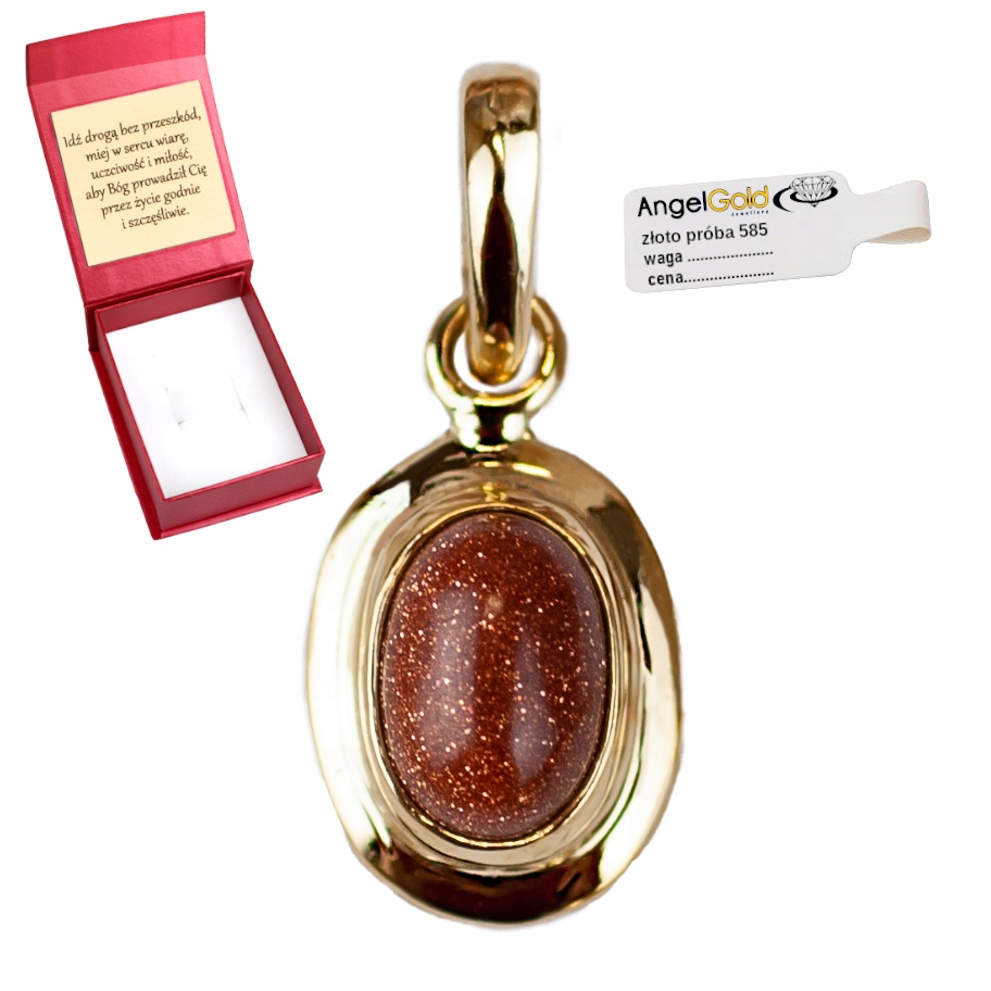 Zlatý Přívěsek Písek Pouště Ovál Pr. 585