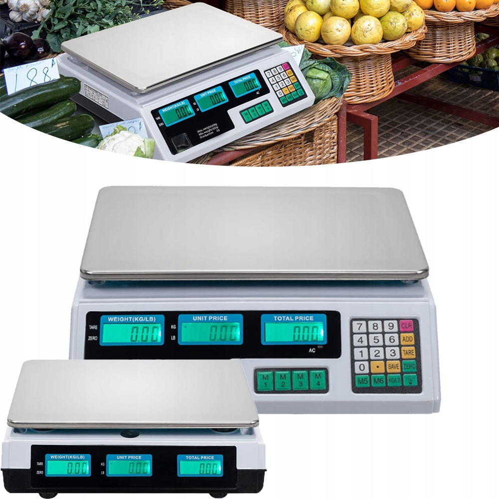 Elektronická LCD Kalkulační Váha 40 kg