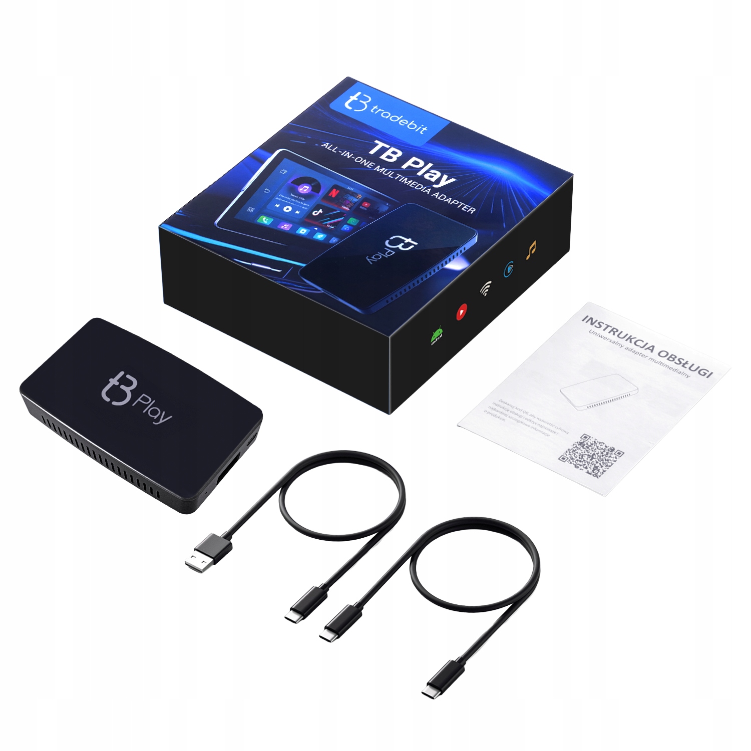 Bezdrôtový adaptér Tb Play Tradebit Carplay Android Auto Android 12