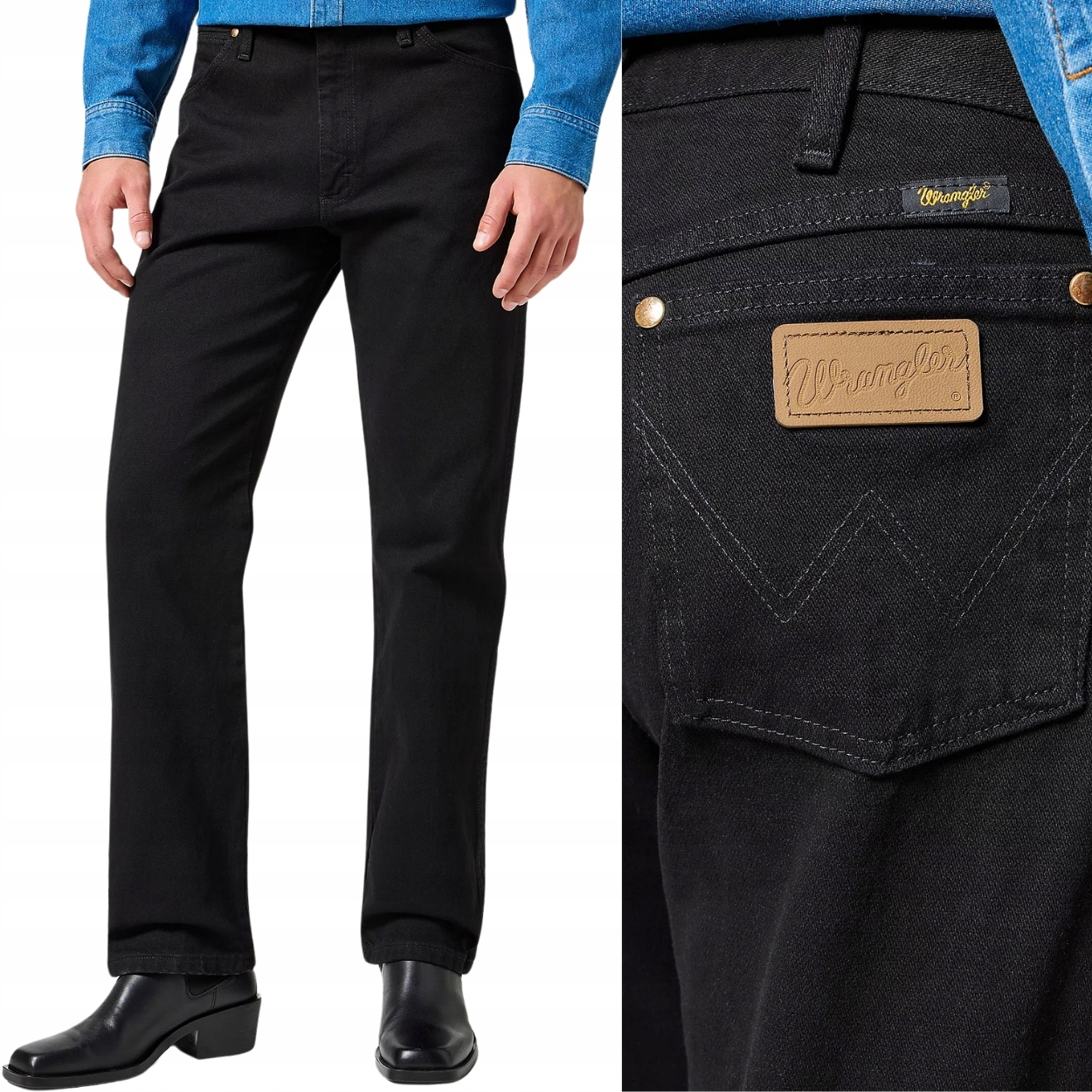 Wrangler 13MWZ Cowboy Cut klasické černé rovné džíny W32 L34