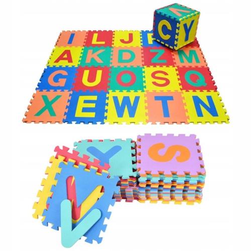 PUZZLE PIANKOWE MATA ALFABET CYFRY 36 ELEMENTÓW