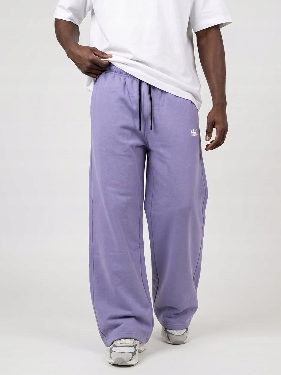 Pánské teplákové kalhoty Baggy Tmavě fialové Jigga Wear Logo Drawcord Xs