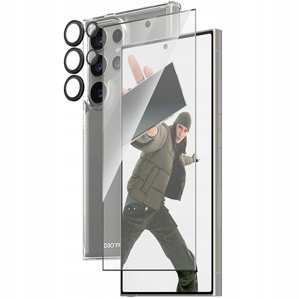 Zestaw PanzerGlass Bundle 3in1 etui przezroczyste folia osłona aparatu