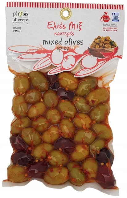 

Greckie oliwki mix niedrylowane na ostro 250g