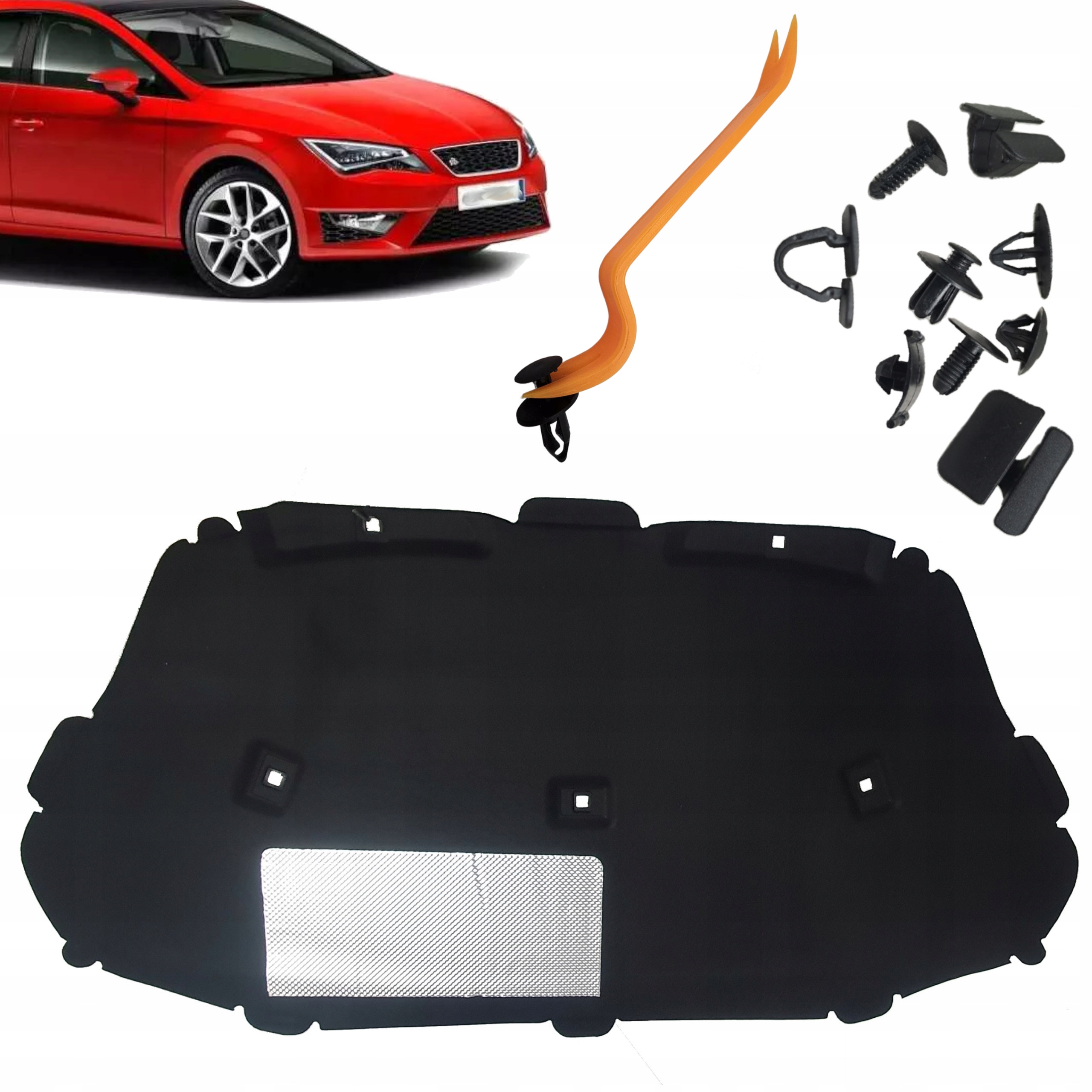 Ztlumení masky Izolace podbití Seat Leon III 13-20 Stahovák sponek
