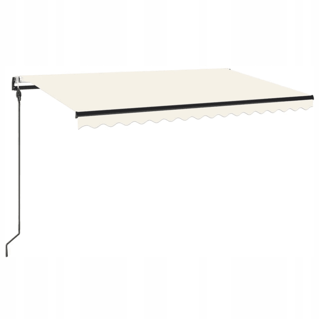 Skládací venkovní markýza 450 x 300 cm, krémová, antracitová konstrukce s Led světlem