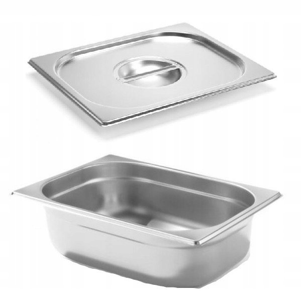 Pojemnik Gastronomiczny Stalowy Gn 1/2-100 mm Pokrywka Ze Stali MyGastro