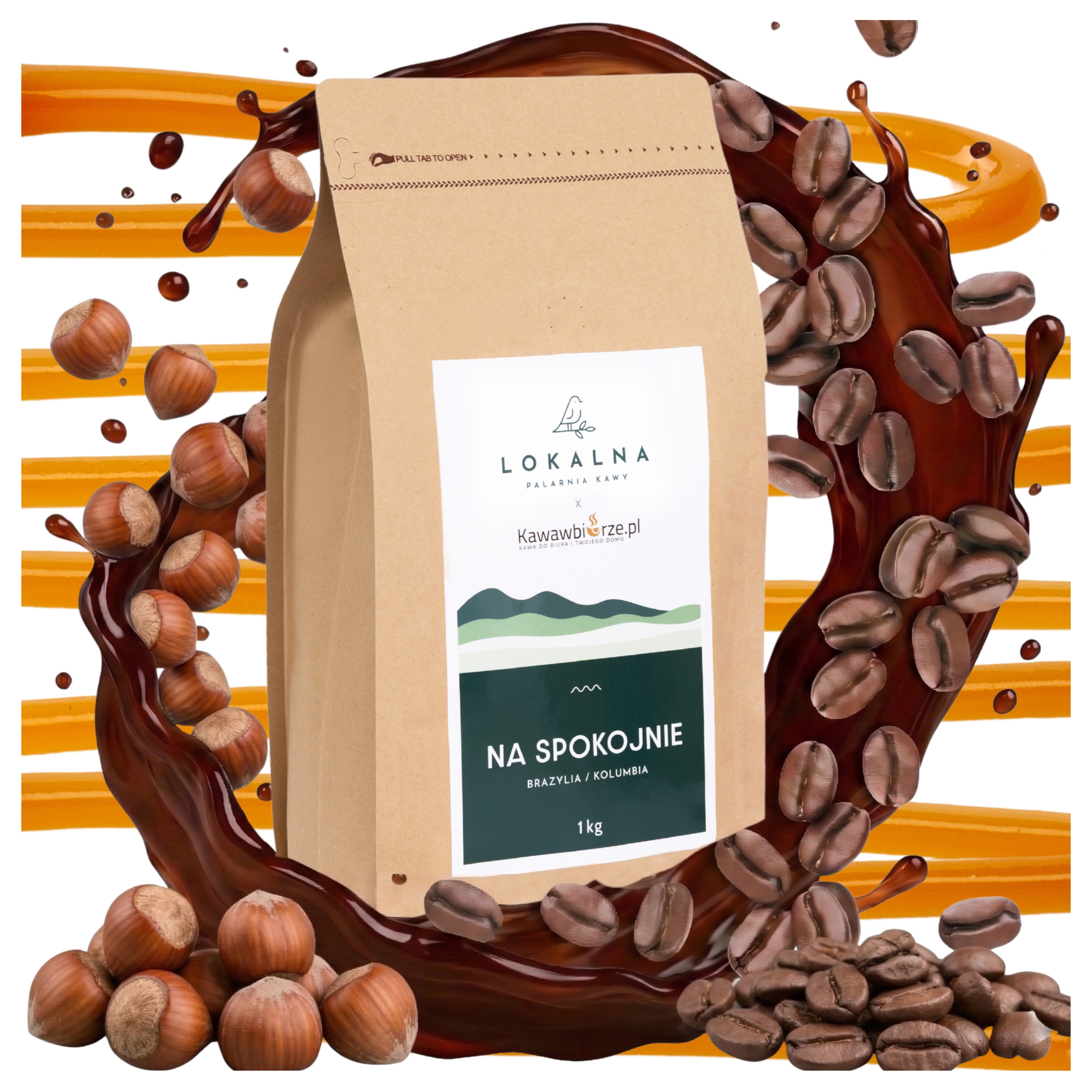 Kawa Ziarnista 1kg Arabica 100% Smakowa Brazylia Kolumbia Karmel Orzech