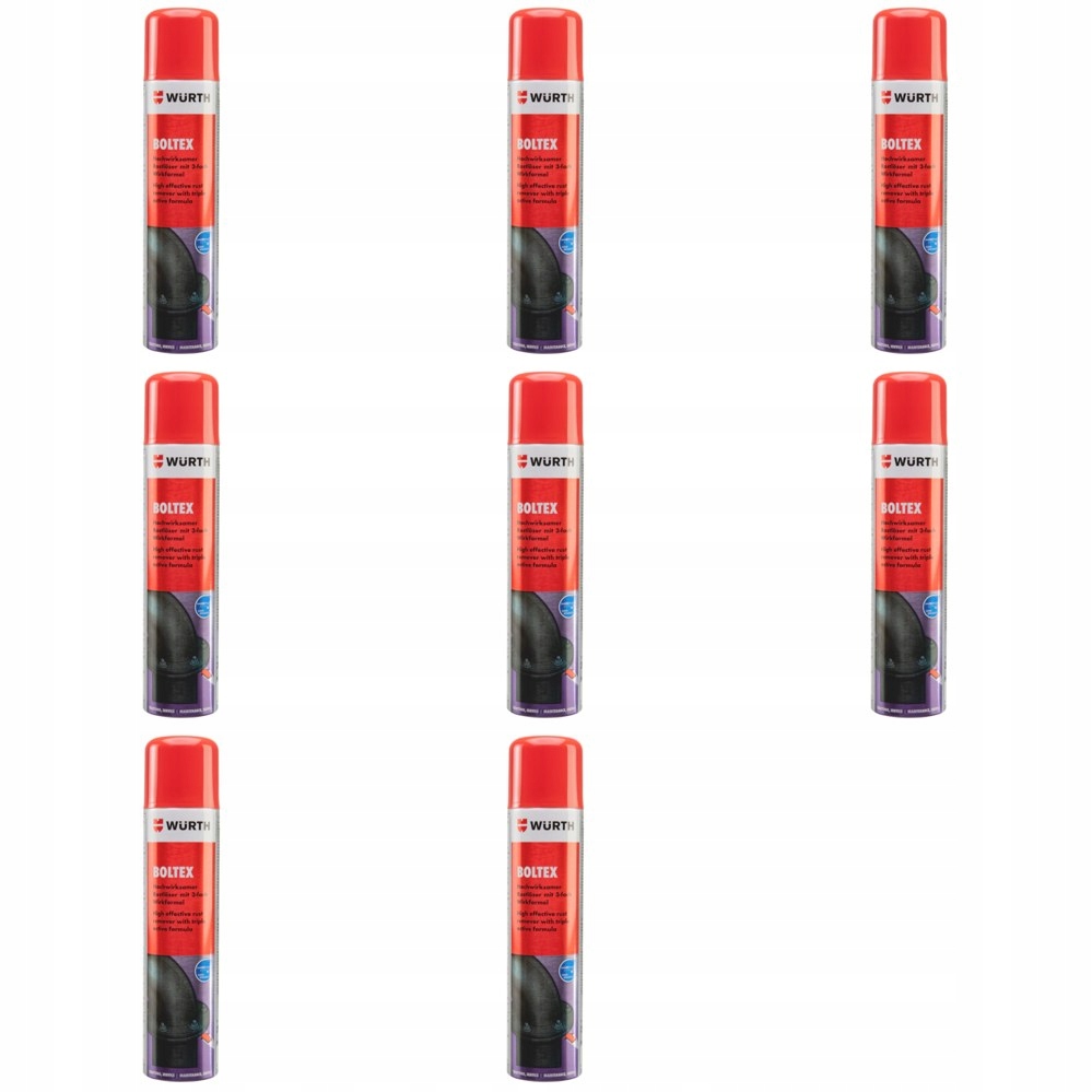odhrdzovač Wurth Boltex 300ml sada 8 kusov