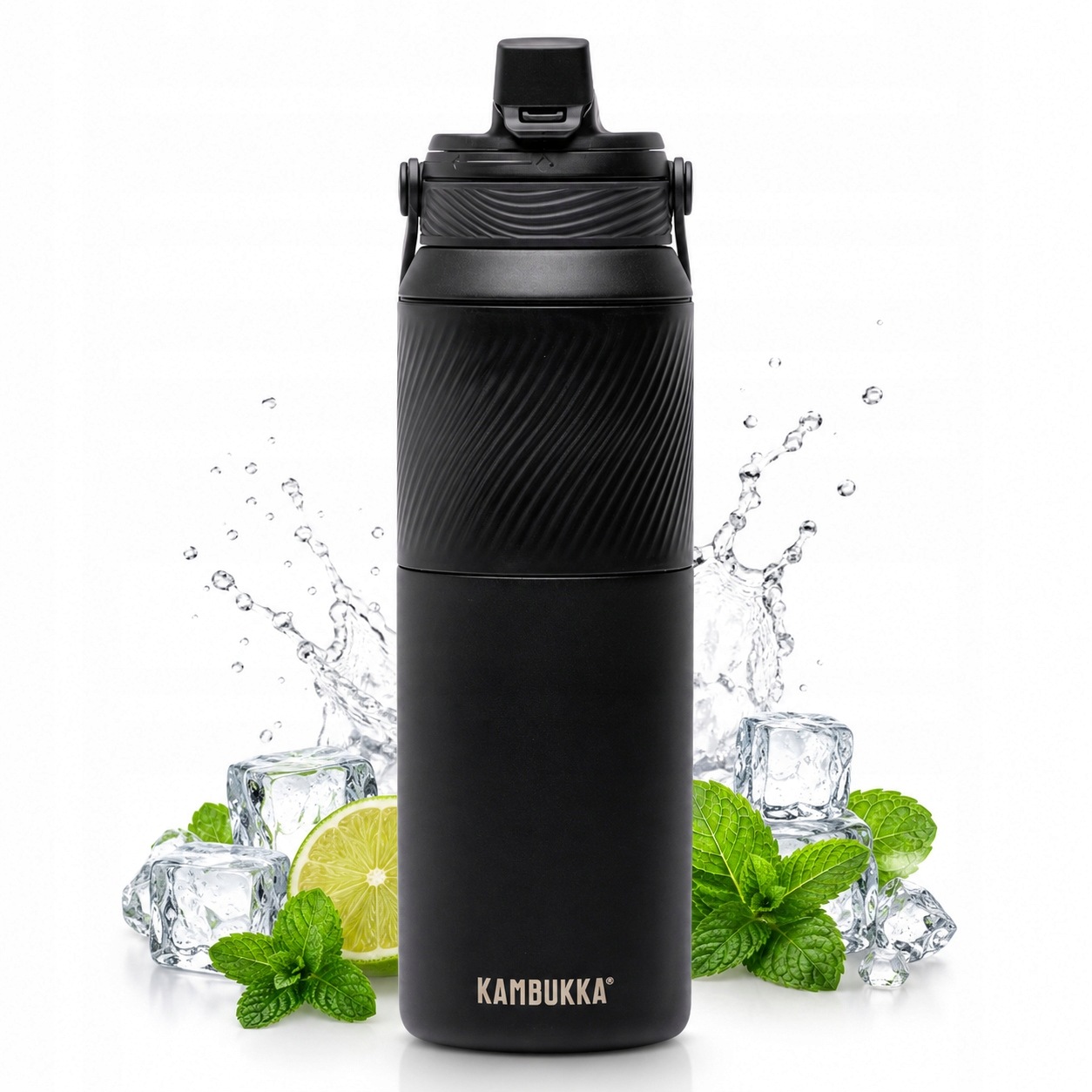 Termoláhev na vodu 1 l Kambukka Dupla Insulated Black Raven s brčkem