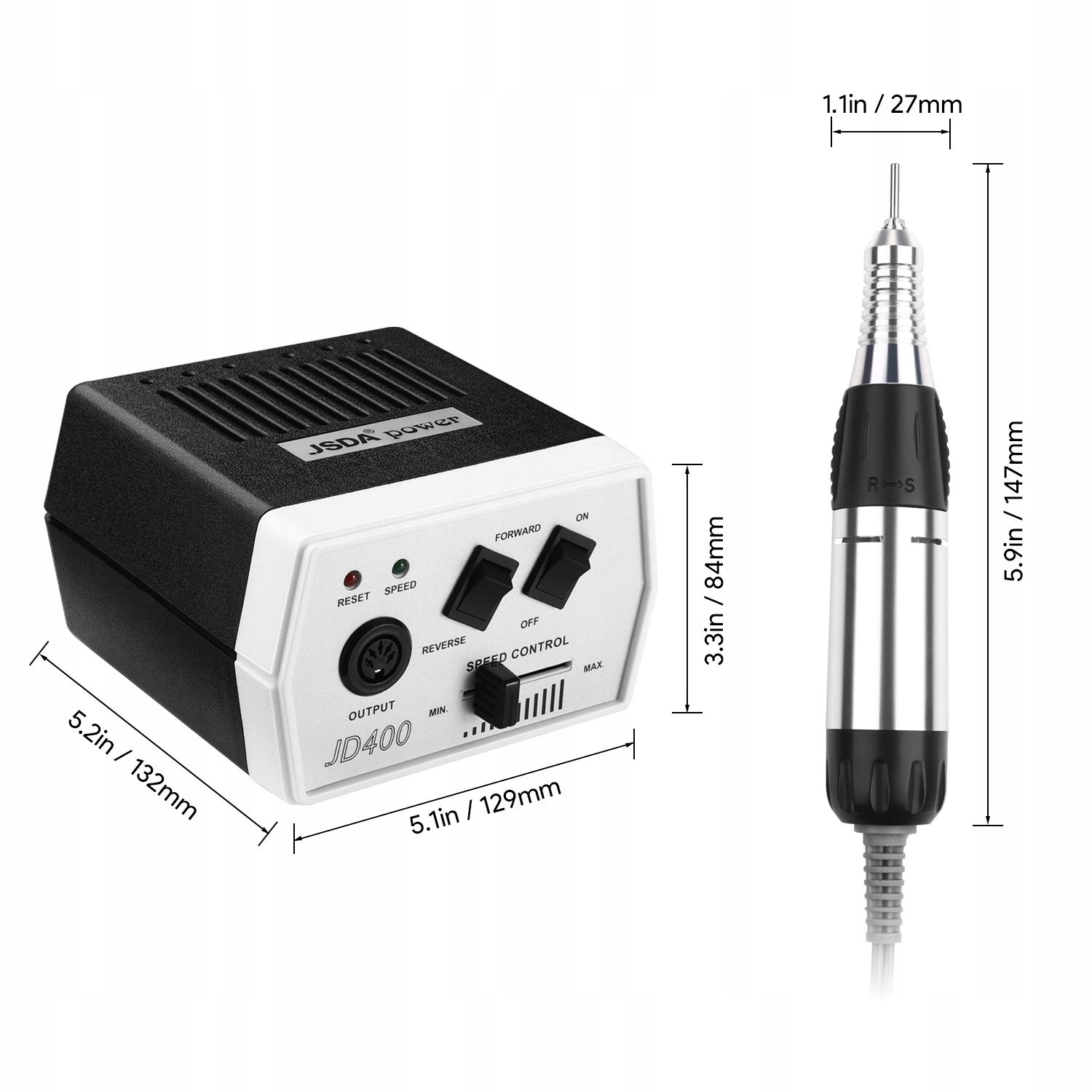 JSDA Profesjonalna Frezarka 30000 Obr/Min Zestaw Manicure Pedicure — miniatura 6