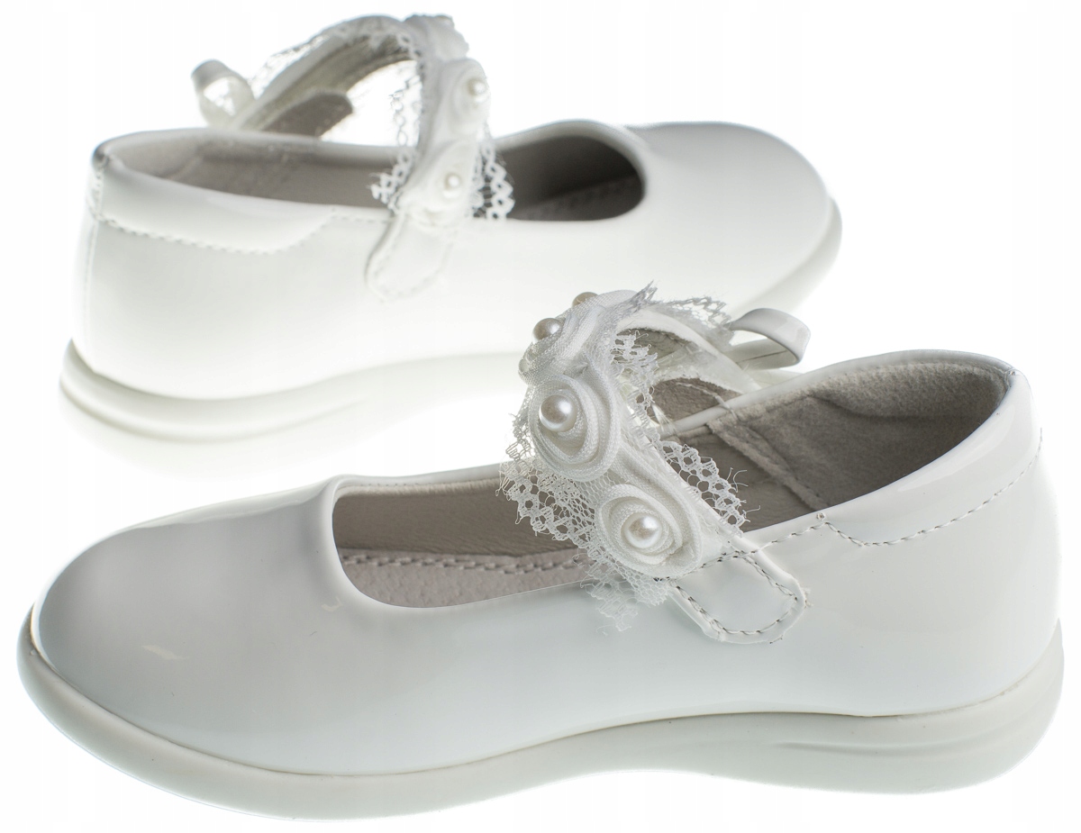 APAWWA BALERINY LAKIERKI BIAŁE DLA DZIEWCZYNKI DO KOMUNII DLA DZIECI R.30 Kod producenta MC15