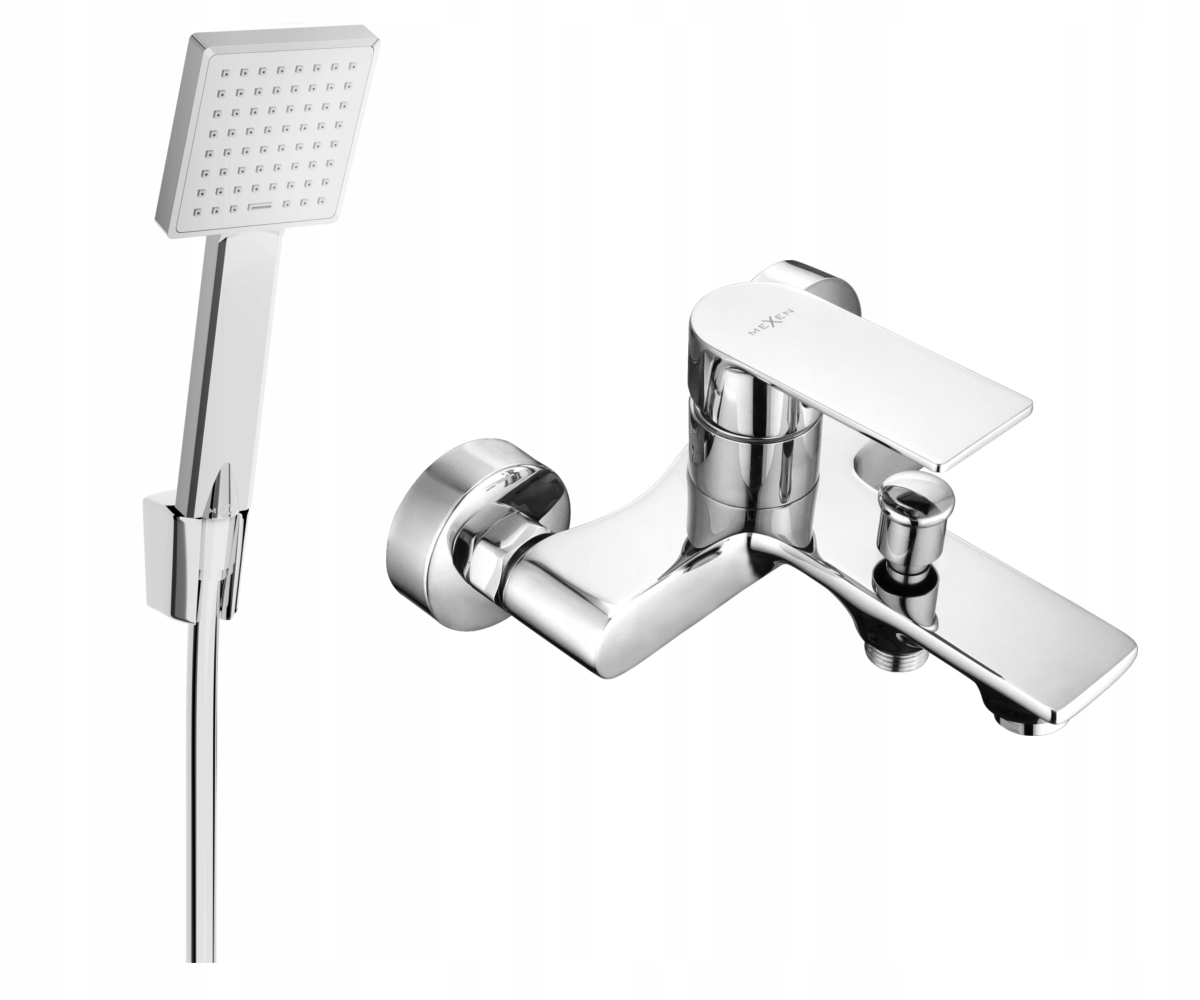 Mexen Royo R45 Chrómová vaňová batéria s hadicou a sprchovou hlavicou