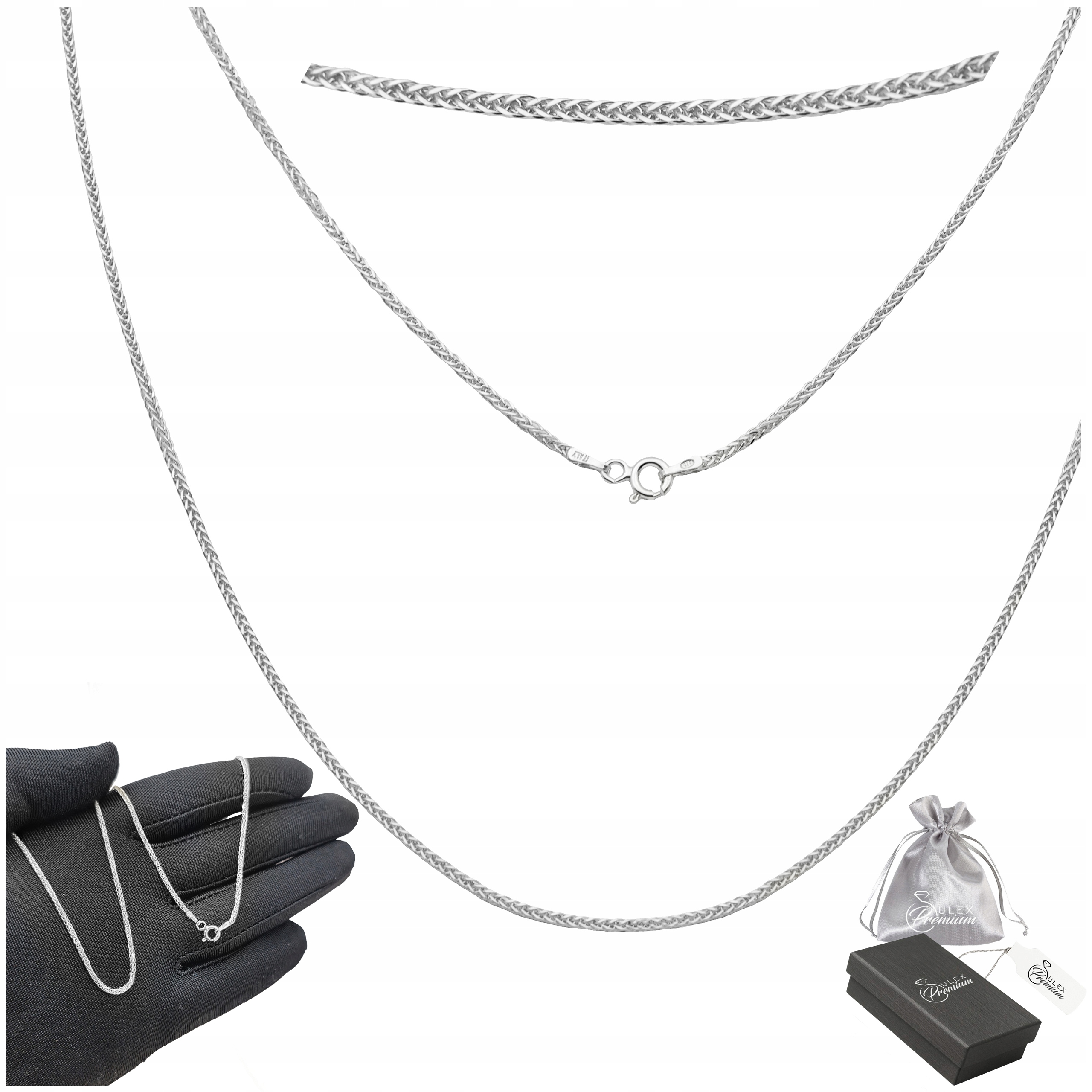 Dámský řetěz Stříbro ryzost 925 Elegantní Spiga Diamondovaný 60 cm x 1,5 mm