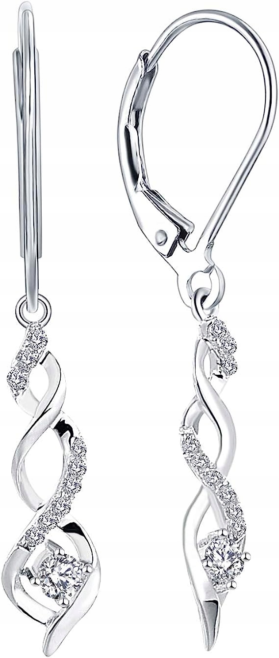 Dlouhé Stříbrné Náušnice Závěsné Rhodiované Náušnice Stříbro O Ryzosti 925