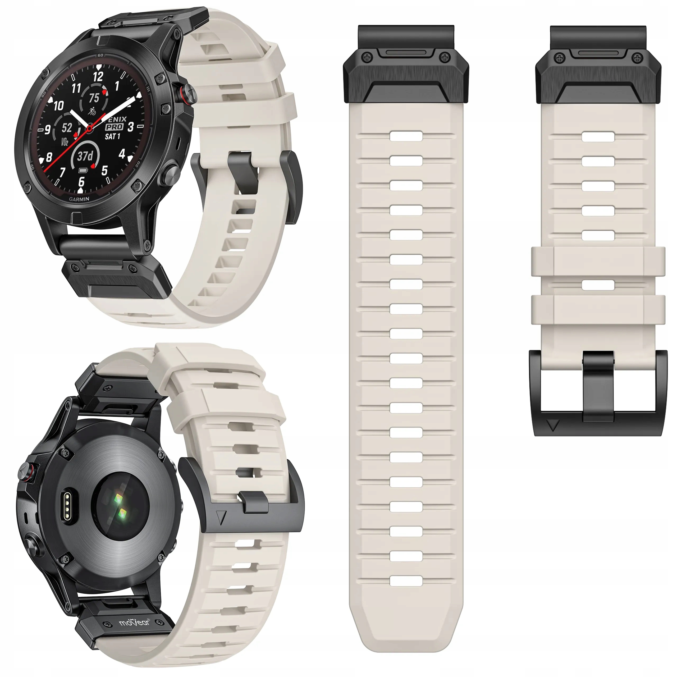 Pásek pro Garmin QuickFit 22 mm Fenix Epix Quatix Tactix Gumový Fkm Movear